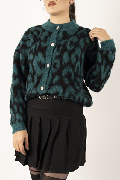 İKLİM LİFE Кардиган з леопардовим принтом і ґудзиками