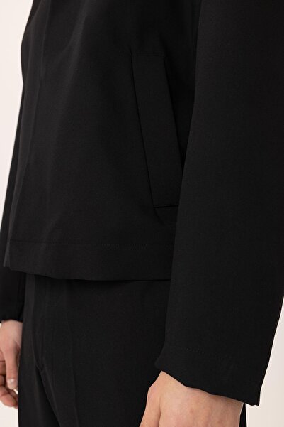 Antioch Black Hidden Button Seasonal Relax Fit Men's Coat