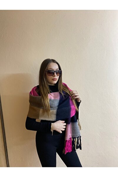 sema aksesuar Жіночий різнокольоровий зимовий шарф з бахромою - Широкий шарф ...