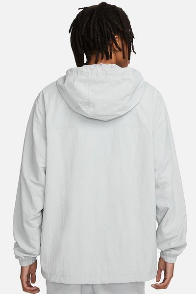 Nike Club Woven Ανδρικό Παλτό με Πλήρη Κορδόνι Ανδρικό Υφαντό Αθλητικό Μπουφάν Γκρι