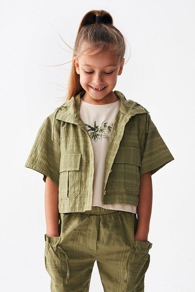 HAUSEkids 4-8 Years Old Ayder Cotto Girl's 3-Piece Set - Khaki