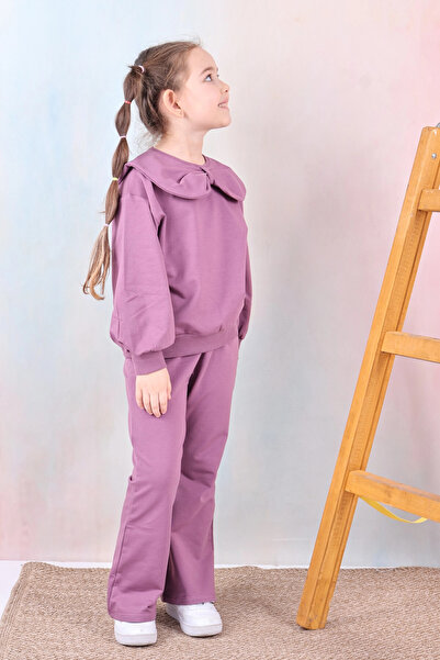 My Hanne Yakası Fiyonklu Kız Çocuk Takım 50651