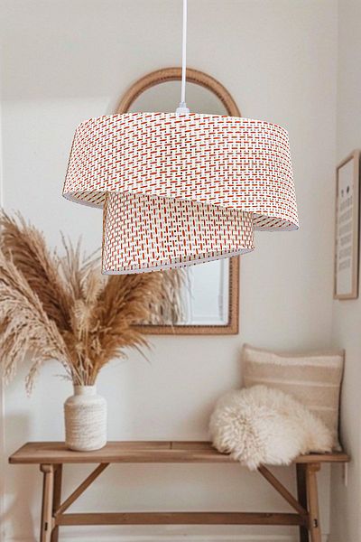 Emg DesiGn Magnolia Modern Fabric Headboard 2-Tier Bedroom Children's Room Living Room Kitchen Hallway Chandelier