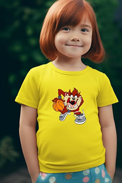 oneagılyazı تي شيرت كبير الحجم للأطفال مطبوع عليه لاعب كرة السلة تسمانيا