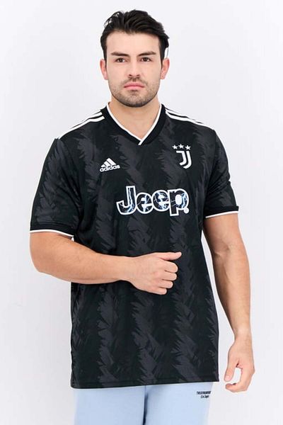 adidas Men Sportswear Fit Embroidered Logo Short Sleeves Training Jersey, Black Combo