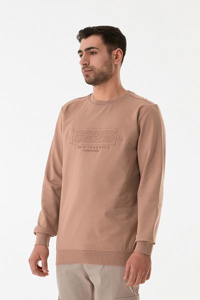 Fulla Moda Φούτερ με ανάγλυφο σχέδιο με λαιμόκοψη