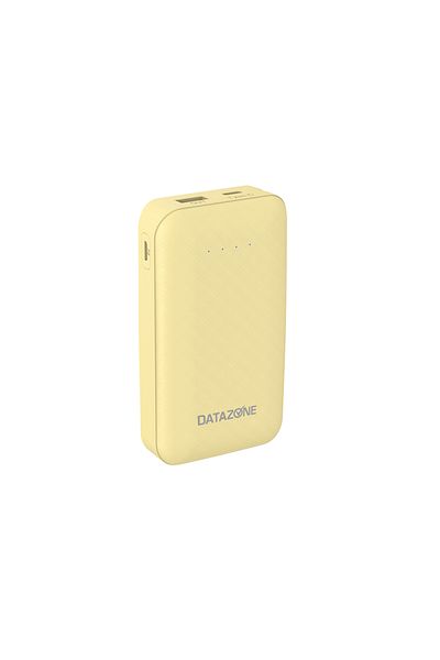 Datazone Mini Power Bank 10000mAh Type-C  with Dual USB, Fast Charging, and Advanced Protection,  yellow