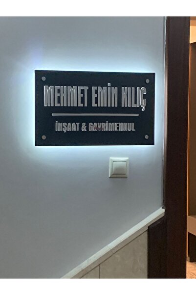 Pleksiglas Ürünleri Kapı Giriş Tabelası, Büro, Ofis Tabelası, led neon ışıklı pleksi kesim