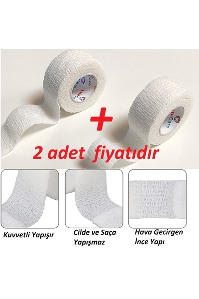 Life Care Kendine yapışan bandaj 2,5 Cm X 4,5 M koban beyaz X 2 Adet