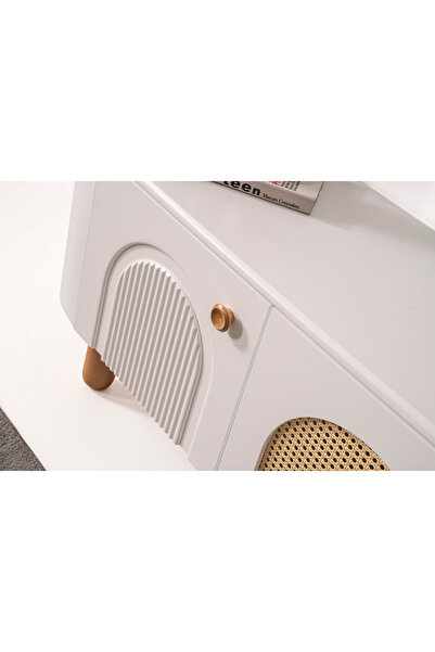 vimini home Bohem Beyaz Tv Sehpası