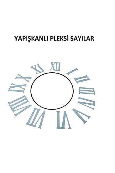 EXİZTİCARET Plexiglass Rome Numerals,Wall Clock Rome Rams 3.5 cm Adhesive Plexiglass Numbers
