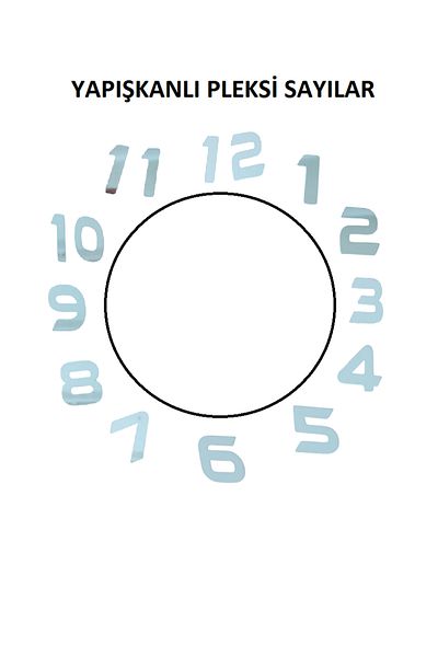 EXİZTİCARET Plexi Clock Numbers, Wall Clock Numbers and Stamps 3.5 cm Adhesive Plexi Numbers