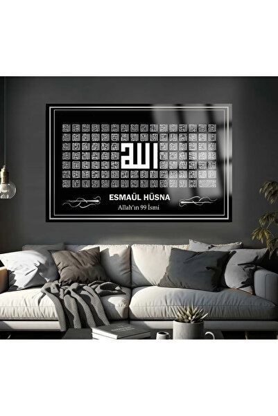 TAULART Esmaül Hüsna Allahın 99 İsmi Kırılmaz Cam Tablo Dini İslami Tablo Ev,...