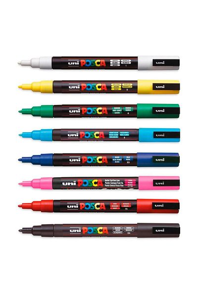 UNİ-BALL 8 Color Uni-Ball Posca Paint Marker Set Pc-3M
