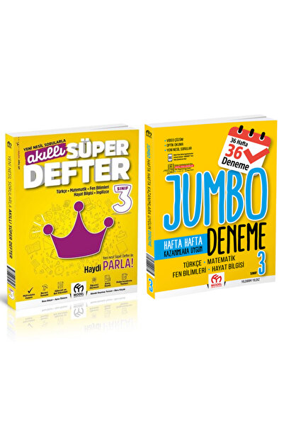 Model Eğitim Yayınları 3.sınıf Jumbo Deneme + 3.Sınıf Süper Akıllı Defter