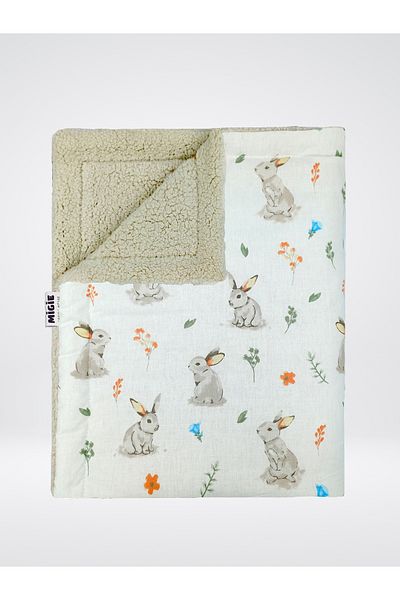 migie Rabbit And Flowers Wellsoft Plush Baby Blanket/Quilt 80 x 100cm