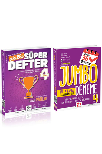 Model Eğitim Yayınları 4.Sınıf Süper Akıllı Defter + 4.Sınıf Jumbo Deneme