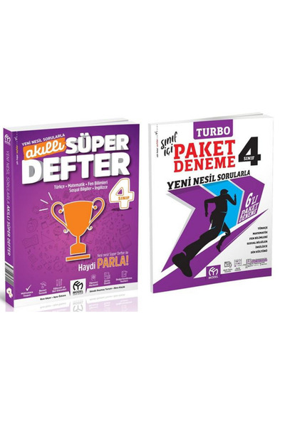 Model Eğitim Yayınları 4.Sınıf Süper Akıllı Defter + 4.Sınıf Paket Deneme