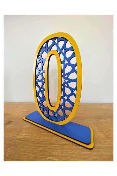 WoodenZoo 0 Year Old Birthday Table Decoration (F.Garden Themed Yellow-Dark Blue)
