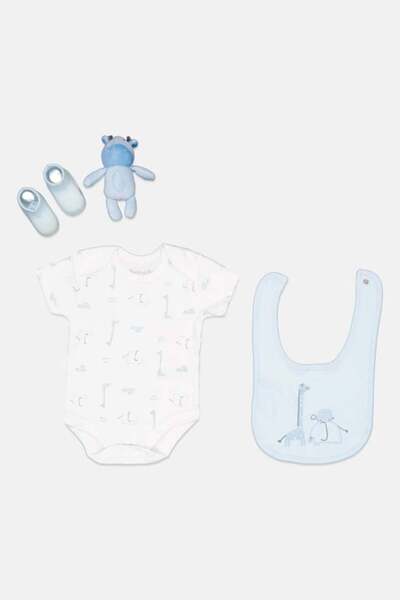 Rock A Bye Baby Boutique طقم هدايا مكون من 4 قطع من ملابس الأطفال المطبوعة با...