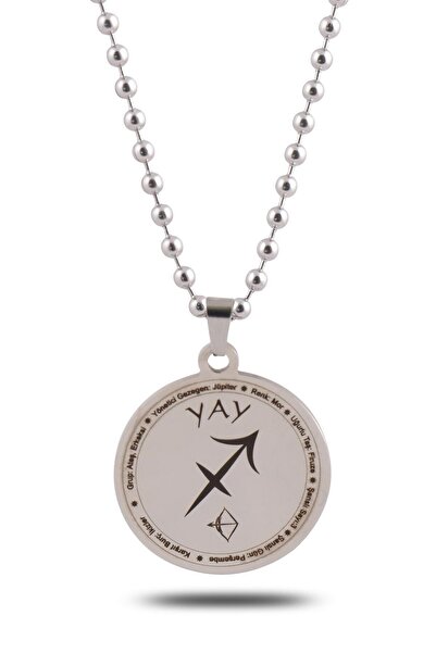 vogutima قلادة رجالية من الفولاذ - قلادة رجالية محفورة على شكل علامة زودياك