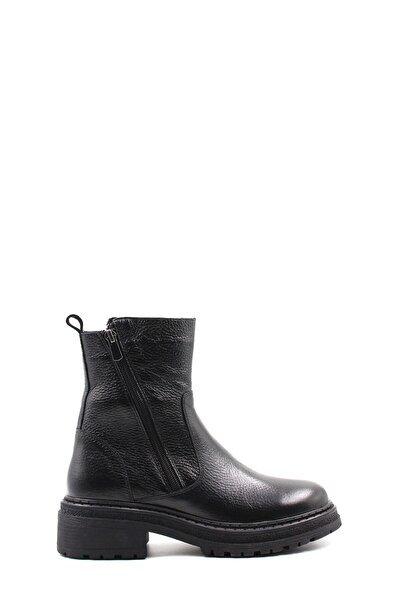 Ayakkabıhane İçi Kürklü Dışı Hakiki Floter Deri Siyah Kadın Taban Bot Ah0825711261728