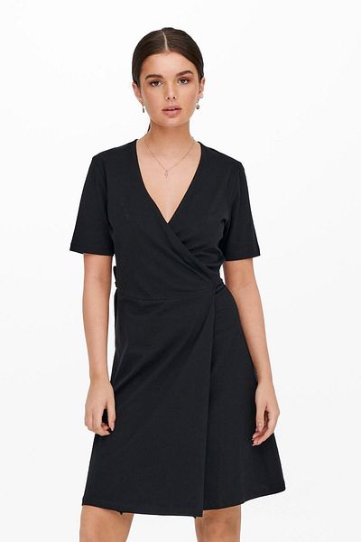 ONLY Onlmay S/S Wrap Dress Black