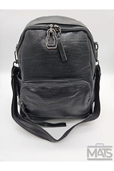 DSN Black Women's Backpack and Shoulder Bag Bsr34171