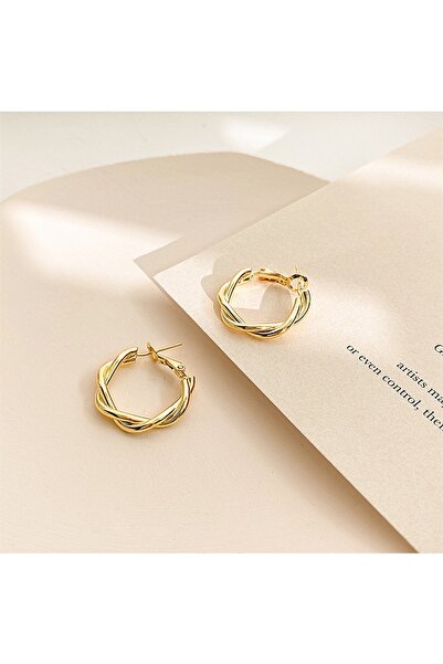 Choice أقراط أذن كورية ملتوية بإبرة ذهبية اللون أقراط بسيطة من OL Commuter أق...