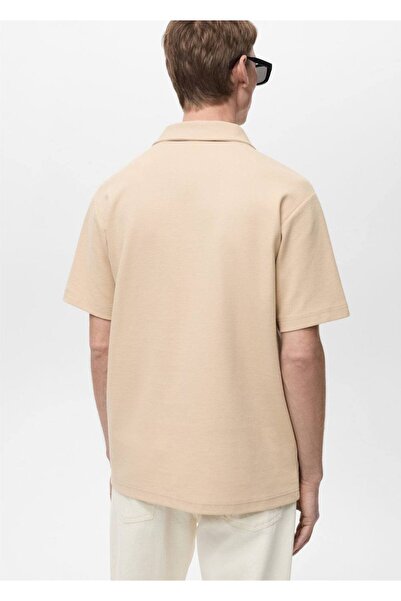 MANGO Man Fermuarlı yaka kalıplı polo gömlek
