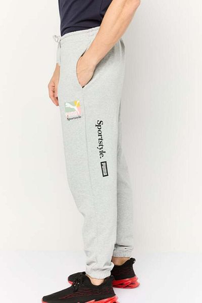 Puma Men Sportswear Fit Brand Logo Outdoor Sweatpants, Grey
