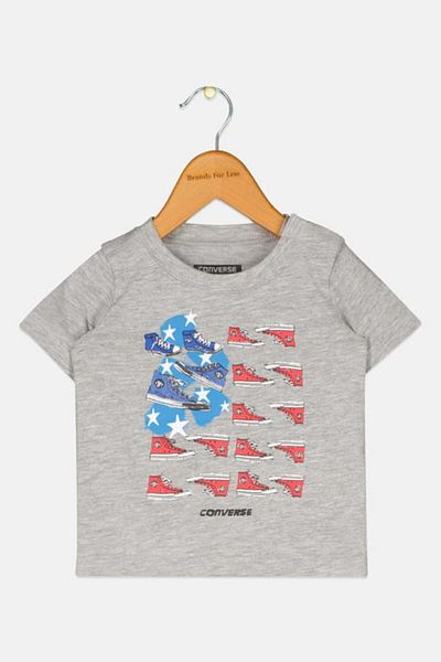 converse Toddlers Boy Graphic Print T-shirt, Grey