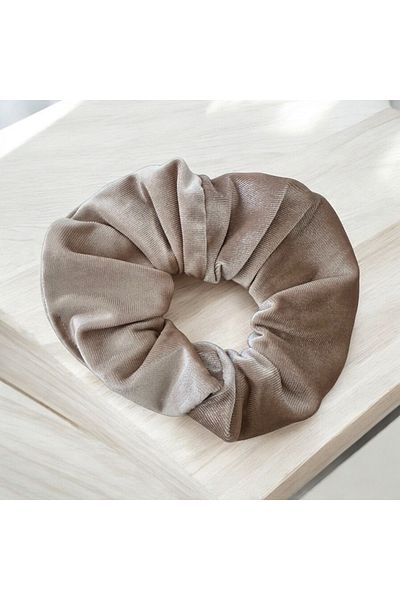 alsaccessories Γυναικεία Scrunchie Simit Barrette Velvet Cream Χρώμα Κλιπ μαλλιών
