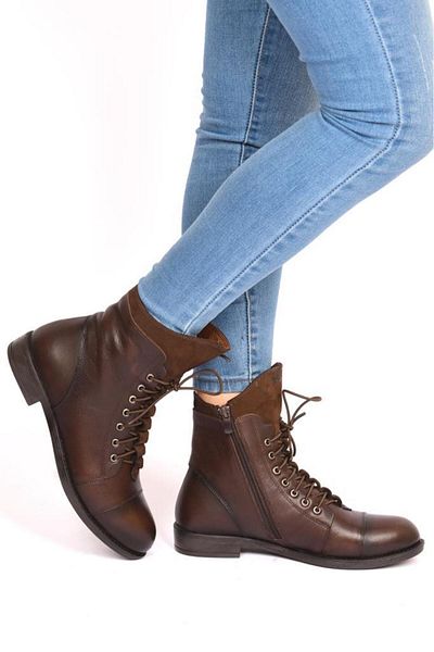 Scavia Μπότες Ortho Pedik Comfort από γνήσιο δέρμα