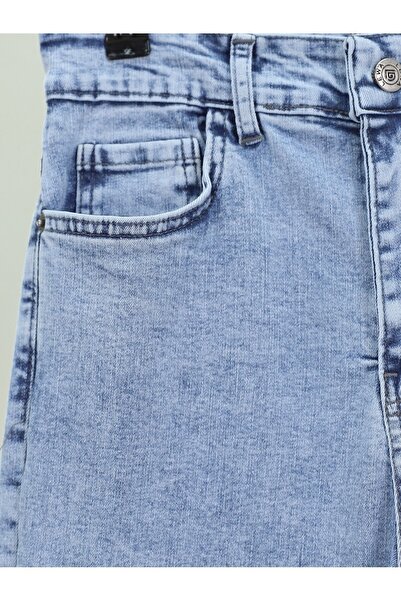 Modamorfo Блакитні джинси з високою талією і широкими штанинами