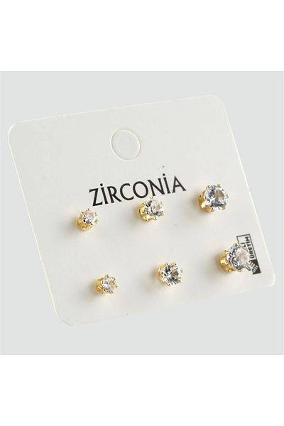 Ervalina Set of 6 Zircon Stone Earrings