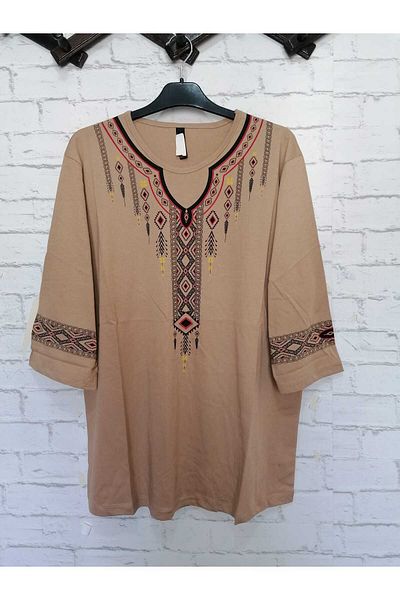 anne moda ankara Ολόσωμη καλοκαιρινή, βαμβακερή, χτενισμένη, άνετη μπλούζα