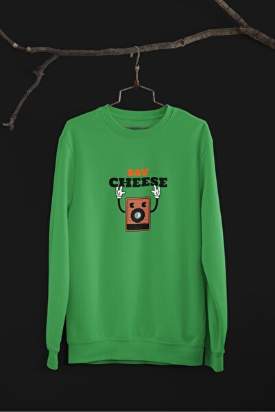 Butik Tricou unisex cu mânecă lungă SAY CHEESE Transfer cu imprimeu guler rot...