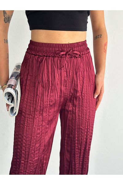 Gugus PANTALONI DE SATIN DE DĂME TREND MODEL DE PICIOARE LĂȚI
