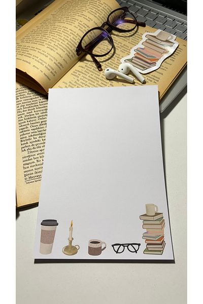 Handeto Kraft A5 Book Coffee Notepad - Check Pluck Notebook with Glue Memo Pad and No Line Notebook