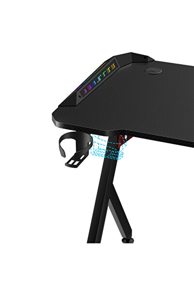 R - DATA طاولة ألعاب قيمنق بأضاءة RGB بحجم 120 سم مصنوعة من الكربون فايبر المقوى