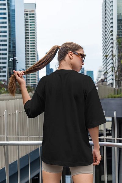 qubo sportswear & company Tricou cu mânecă scurtă, unisex, oversize, din bumbac, cu decolteu rotund