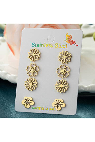 Choice ZH005G 4 أزواج/مجموعة أقراط بوهيمية على شكل زهرة البرقوق للنساء أقراط ...