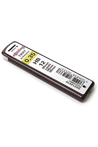 Rotring |   0.3 mm Hb Pencil Leads, High Polymer, Case of 12 Leads
