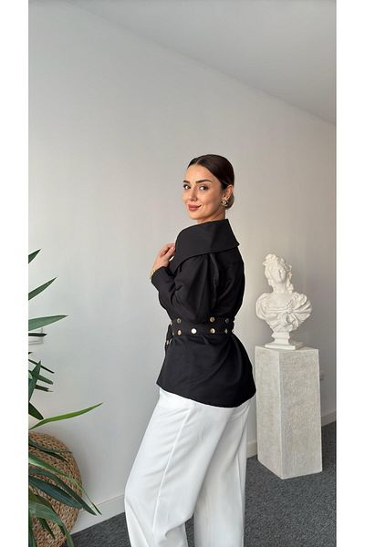 Bak'ap Cămașă asimetrică cu împânzire cu centură Diana Design