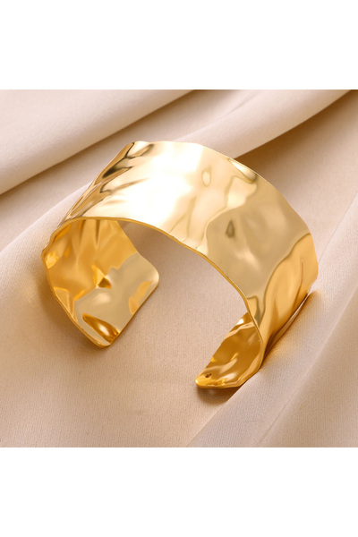 Choice 58-60mm B1585G Vintage Smooth Irregular Bracelet For Women Stainless S...