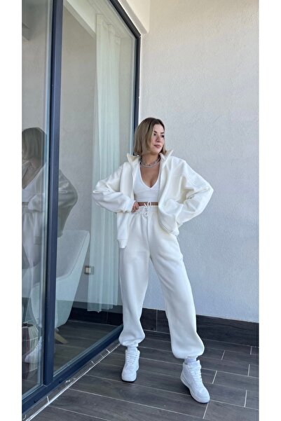 ForOre ΛΕΥΚΟ ΣΕΤ ΦΟΡΕΜΑΤΟΣ ΜΕ ΦΕΡΜΟΥΑΡ ΚΑΙ ΛΕΠΤΟΜΕΡΕΣ ΛΕΠΤΟΜΕΡΕΙΕΣ ΜΕ ΣΤΡΑΓΓΙΣΤΕΣ ΜΑΝΙΚΕΣ ΜΕ 3 ΚΛΙΣΕΣ ΣΤΡΑΓΓΙΣΤΕΣ ΜΑΝΙΚΕΣ επένδυση fleece FMAN