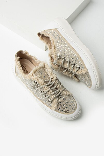 diclepolat Μπεζ Λινό Πέτρα - Lace-Up Casual Γυναικεία Αθλητικά Παπούτσια Allen