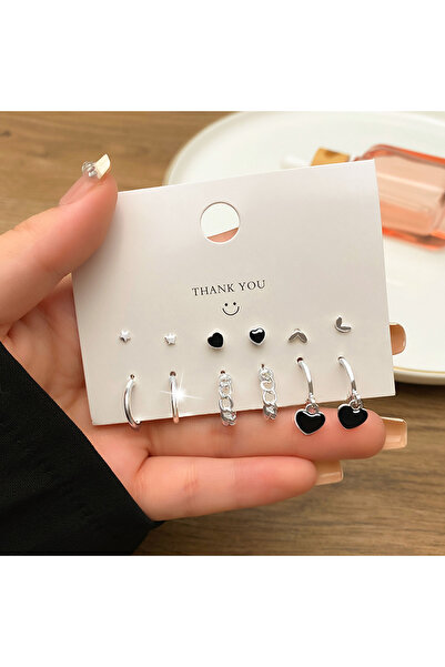 Choice طقم أقراط مكون من 3 قطع بتصميم متقاطع رائج البيع على شكل قطرة زيت بسيط...