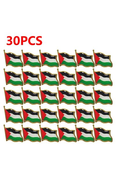 VKTECH 30 قطعة 1-30 قطعة دبوس العلم الوطني الفلسطيني دبوس معدني شارة دبوس فلسطين للملابس